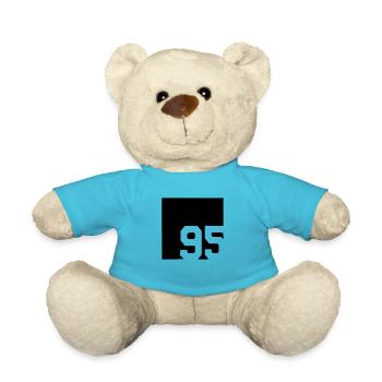 1995 vintage born birthday 95s gift - Teddy Bear - atoll blue - Front