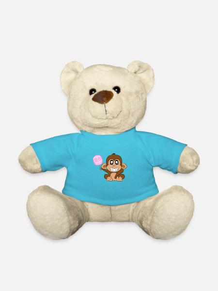 Monkey Lolly - The monkey with the lollipop - Teddy Bear - atoll blue