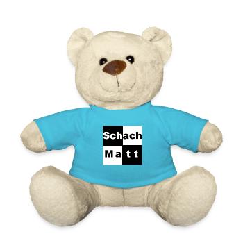 Schachmatt Schach Geschenkidee - Teddy - Atollblau - Vorne