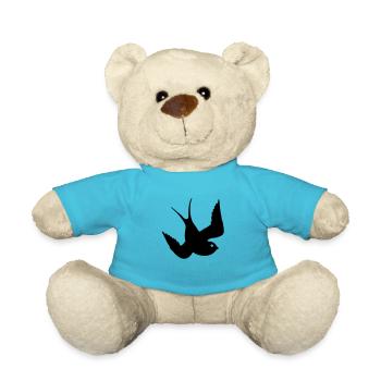Tattoo Swallows Design Oldschool Birds Freedom - Teddy - Atollblau - Vorne