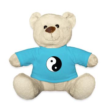 ying yang noir et blanc de haut en bas - Nounours - bleu outremer - Devant