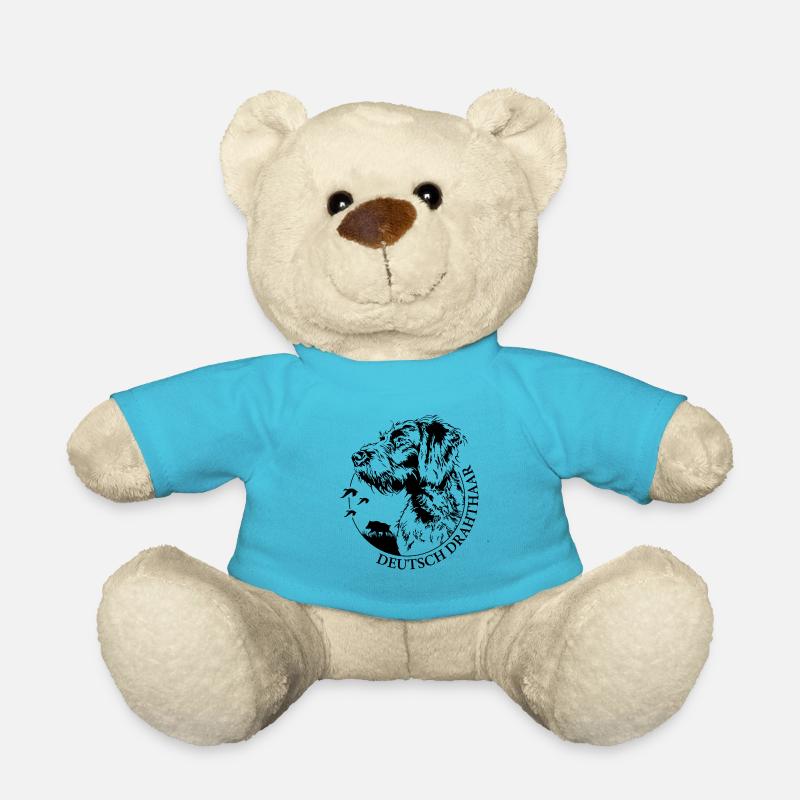 DEUTSCH DRAHTHAAR Wilsigns Jagdhund Jagdhunde - Teddy - Atollblau