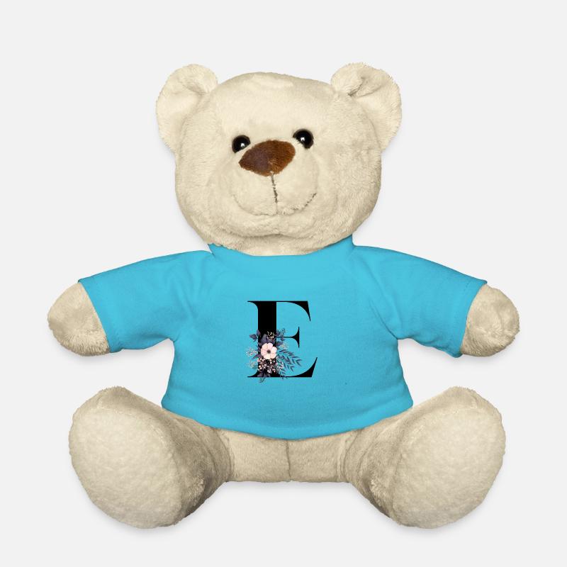 Buchstabe E blühende - Teddy - Atollblau