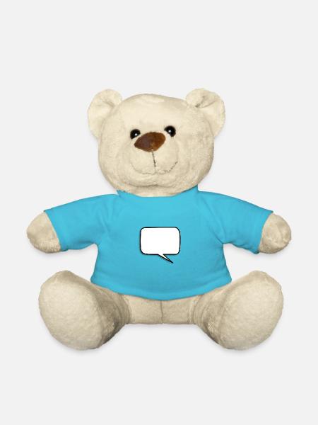 Speech Bubble Shape White - Teddy Bear - atoll blue