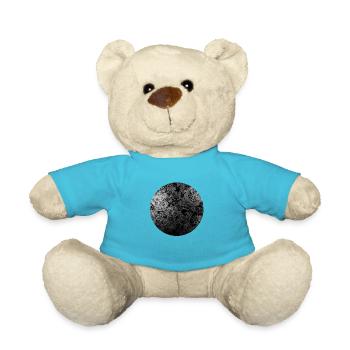 Abstract circle logo black and white cells - Teddy Bear - atoll blue - Front