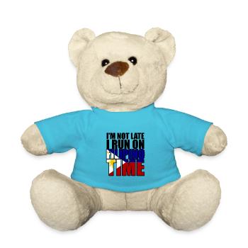 Je ne suis pas en retard Je cours sur Filipino Time 2 - Nounours - bleu outremer - Devant