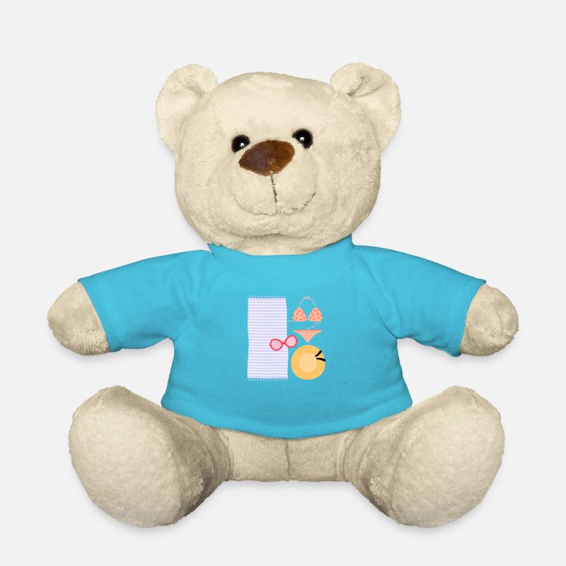 Allons à la plage - Nounours - bleu outremer