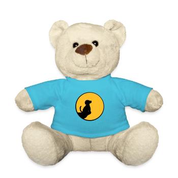 Mond Klippe sitzender Hund - Teddy - Atollblau - Vorne