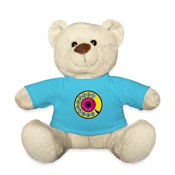 bunte Wählscheibe Vintage Retro Telefon Nostalgie - Teddy - Atollblau - Vorne
