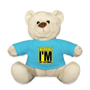 Warning I'm Not Listening 24 - Teddy Bear - atoll blue - Front