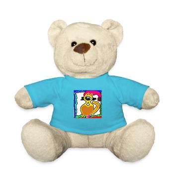 Traurige Katze zeichnen, aber er ist glücklich - Teddy - Atollblau - Vorne