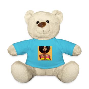 Afro girls in bikini painting - Teddy Bear - atoll blue - Front