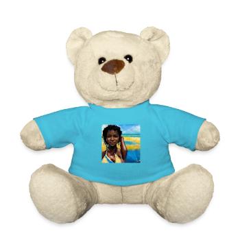 Beautiful Haitian Women in Bikini Painting - Teddy Bear - atoll blue - Front