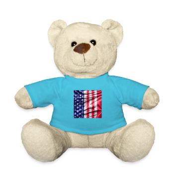 Usa Flag - Teddy Bear - atoll blue - Front