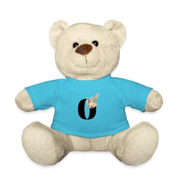 Buchstabe O Blumen - Teddy - Atollblau - Vorne