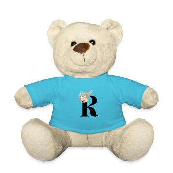 letter R flowers - Teddy Bear - atoll blue - Front