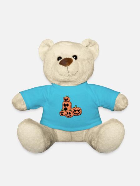 Halloween Pumpkins - Teddy Bear - atoll blue