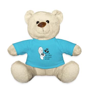 Ne sortez pas il y a du caca - Nounours - bleu outremer - Devant