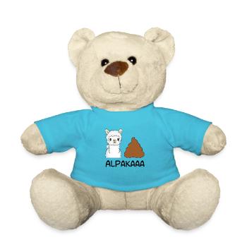 Alpaka Lama Kaka lustiger Spruch - Teddy - Atollblau - Vorne
