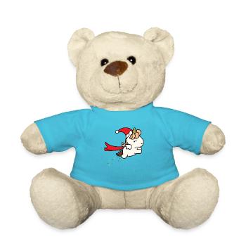 Super Einhorn Nocorn Cap Stars Schneeflocken - Teddy - Atollblau - Vorne