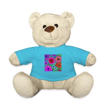 Neonblumen Kunst - Teddy - Atollblau - Vorne