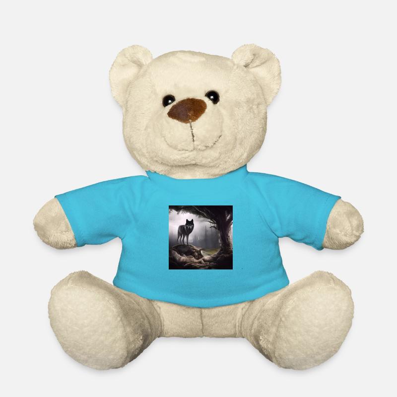 Wolf in the forest - Teddy Bear - atoll blue