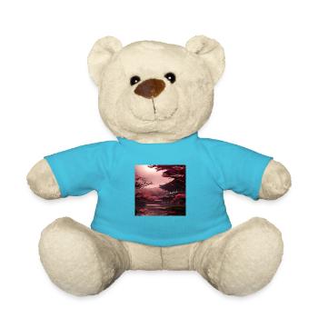 Japanese scenery in red - Teddy Bear - atoll blue - Front