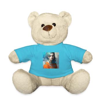 Schöne Frau Aquarellmalerei - Teddy - Atollblau - Vorne