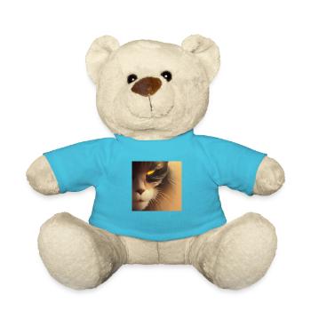 Gruseliges Katzengesicht - Teddy - Atollblau - Vorne