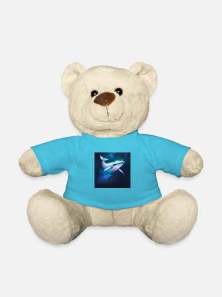 Whale floating in space - Teddy Bear - atoll blue
