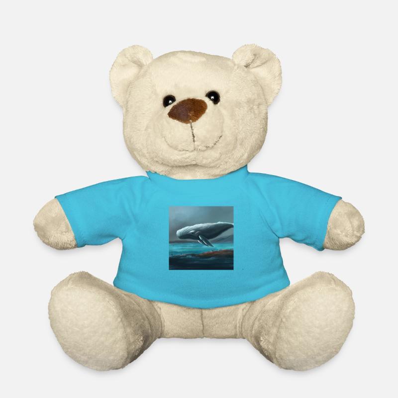 Wal schwebt am Himmel - Teddy - Atollblau