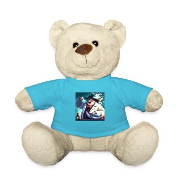 Mad scientist experimenting on a whale - Teddy Bear - atoll blue - Front