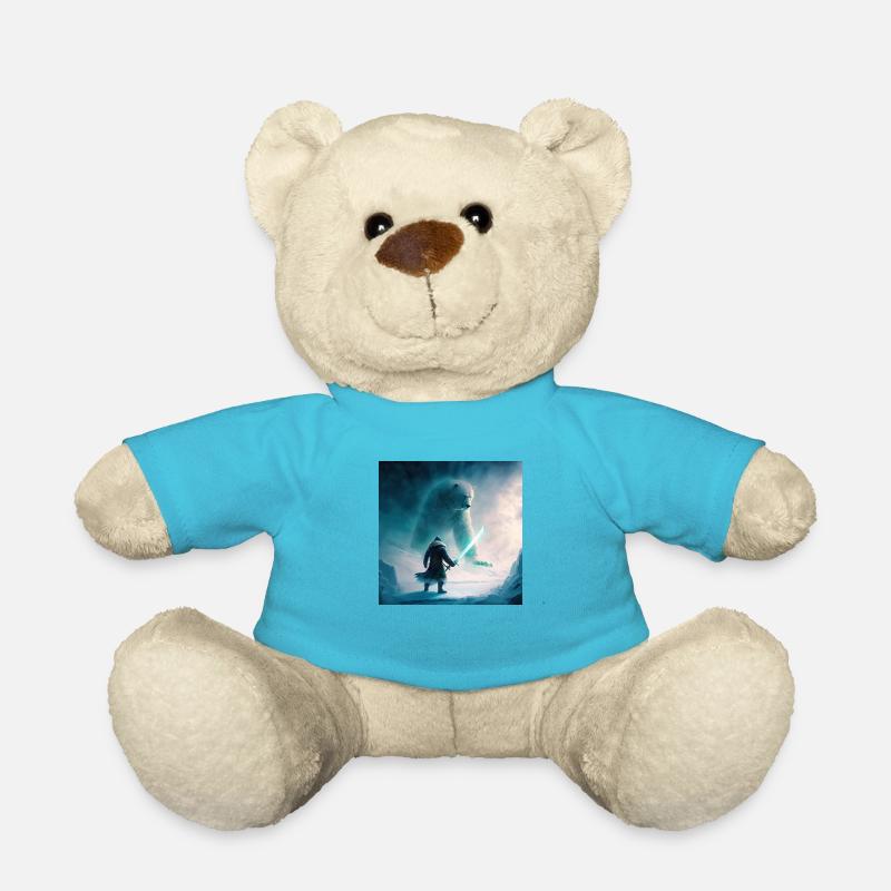 Samurai Vs Bear - Teddy Bear - atoll blue
