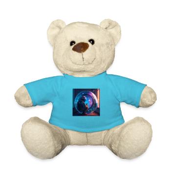 Astronaute et son chat perdus dans l'espace temps - Nounours - bleu outremer - Devant