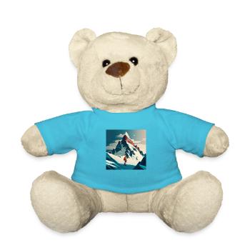 Illustration mountain skier, ski slope - Teddy Bear - atoll blue - Front
