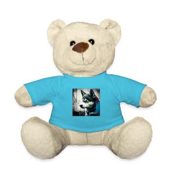 Husky with blue eyes - Teddy Bear - atoll blue - Front
