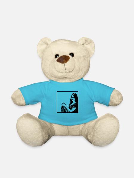 Woman Portrait 54 Matilda of Flanders - Teddy Bear - atoll blue