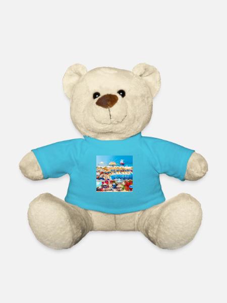spending sunny holiday at sea side - Teddy Bear - atoll blue