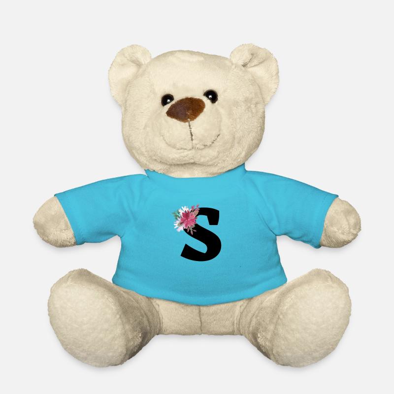 Florale Buchstaben - Teddy - Atollblau