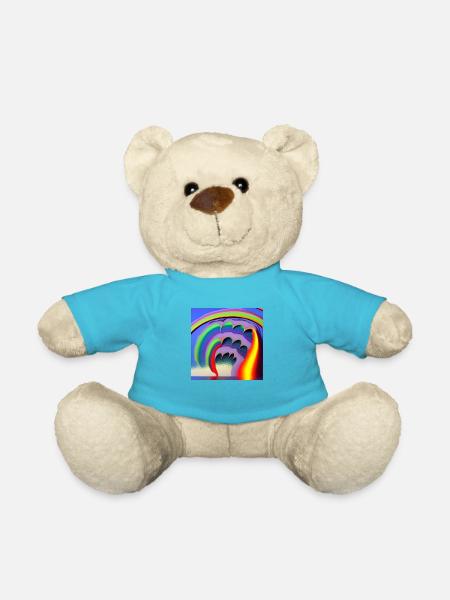 rainbow with great sun above - Teddy Bear - atoll blue