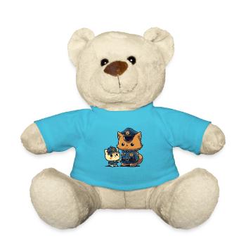 kawaii cat police - Teddy Bear - atoll blue - Front