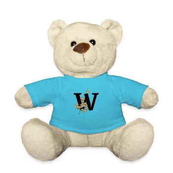 Letter w snake - Teddy Bear - atoll blue - Front