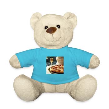 Pizza Lover Heart - Teddy - Atollblau - Vorne