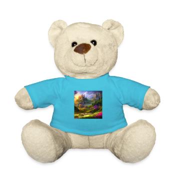 Painting of a fantasy landscape at sunrise - Teddy Bear - atoll blue - Front
