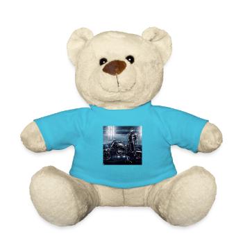 Motorcycle Digital Art - Teddy Bear - atoll blue - Front
