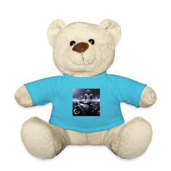 Motorrad digitale Kunst - Teddy - Atollblau - Vorne