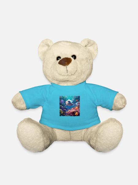 Happy Dolphin - Teddy Bear - atoll blue
