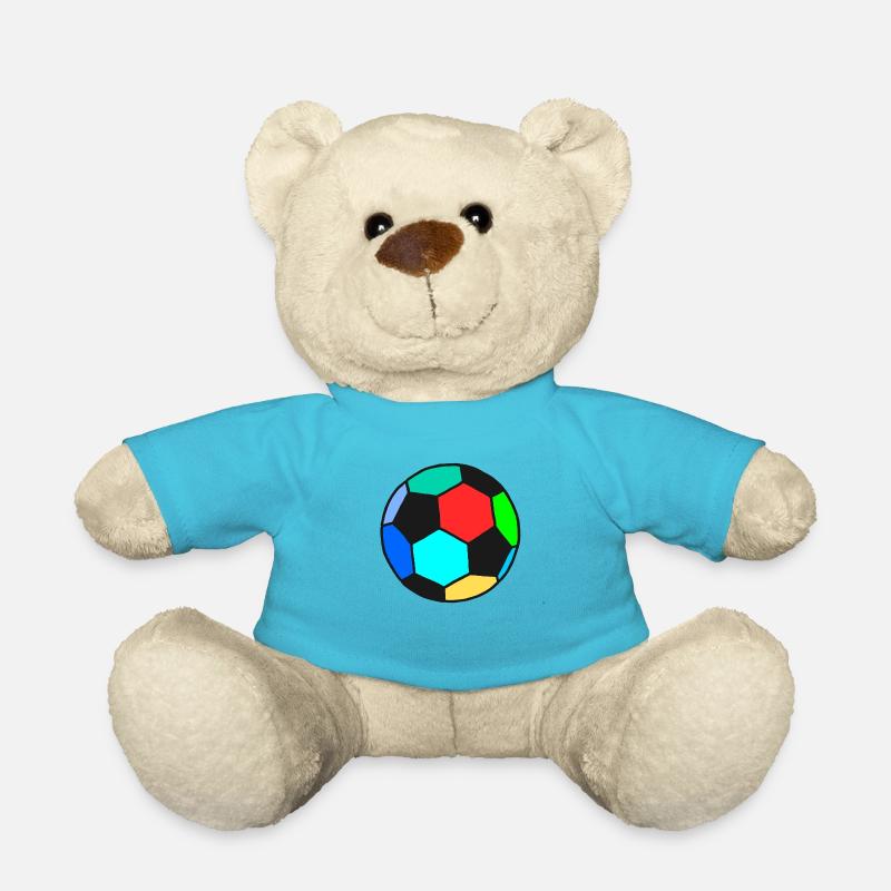 Fußball bunte Farben - Teddy - Atollblau