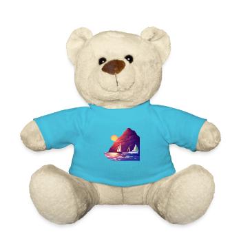 Sailing Sailboat Sailing Sailing Sailing Ship - Teddy Bear - atoll blue - Front