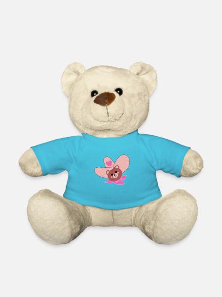 Ten gallon brown bear - Teddy Bear - atoll blue